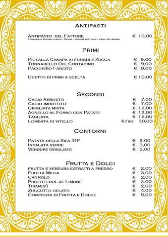 Menu della Domenica e musica dal vivo