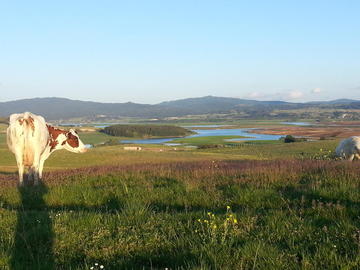 panorama sul lago cecita visto dalla fattoria biò